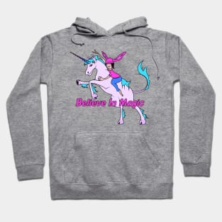 Girl Riding Unicorn, Believe In Magic Hoodie